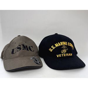 USMC Strapback Mens Hat Adjustable Embroidered Veteran Korea Rothco Made Taiwan